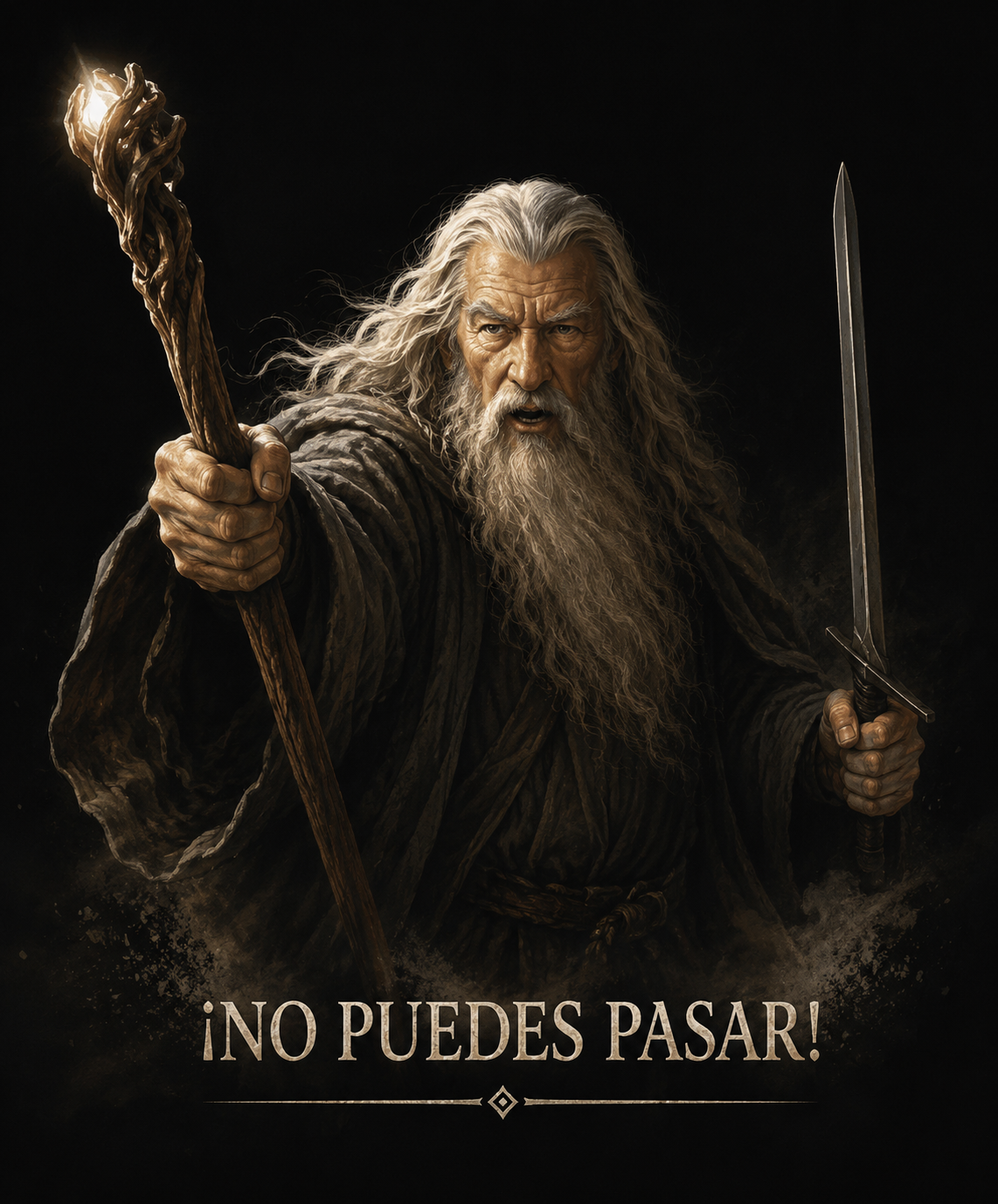Gandalf diciendo: No puedes pasar